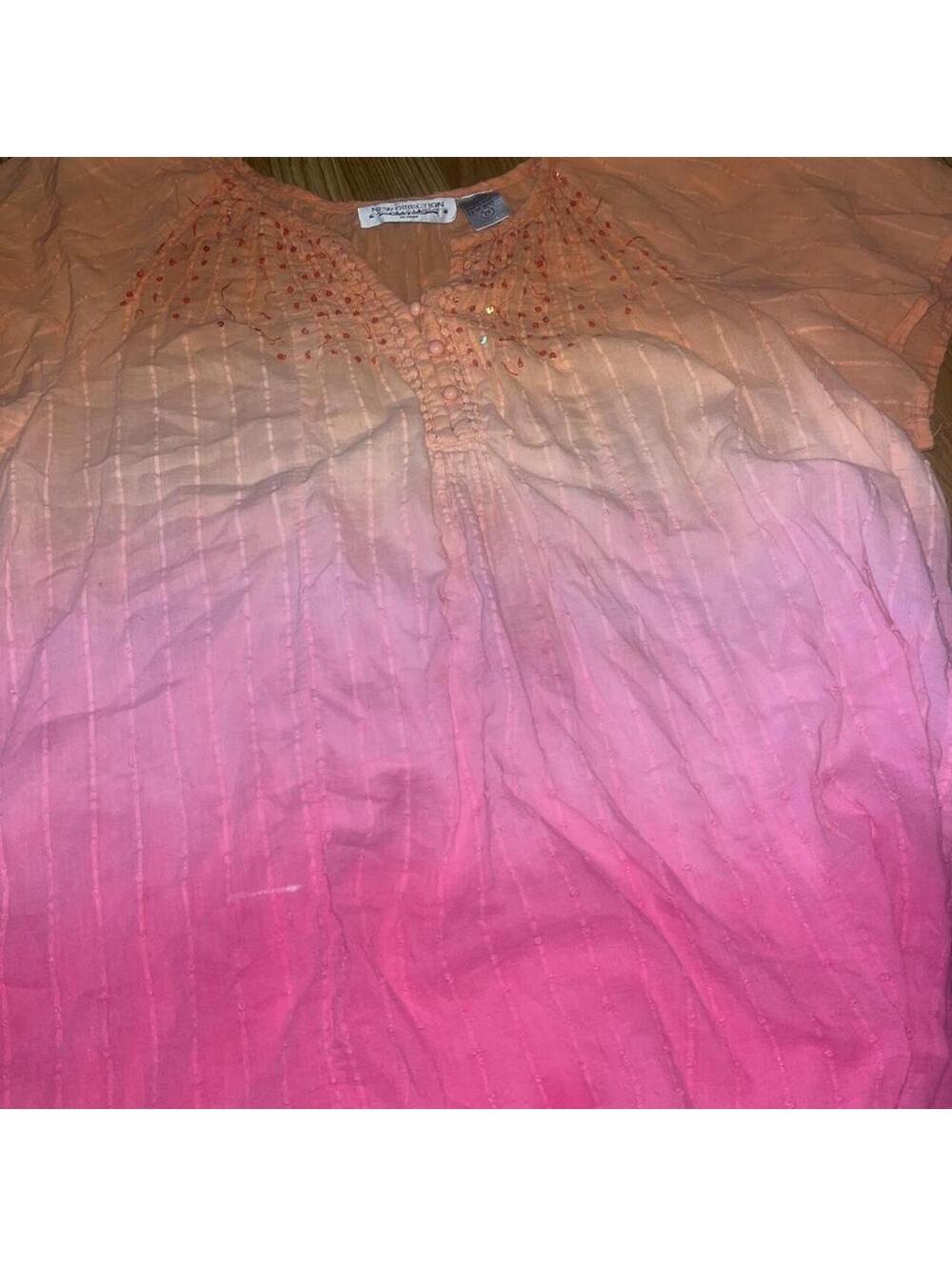 New Directions Women's Orange and Pink Blous